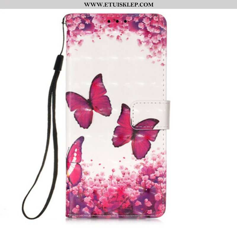 Etui Folio do iPhone 13 Pro Max Czerwone Motyle